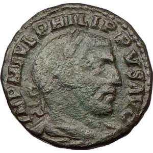   Viminacium Sestertius LEGIONS Ancient Rare Roman Coin Bull & Lion