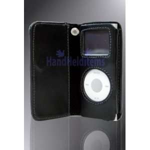  HHI   iPod Nano Soft Leather Wallet Case   Black: MP3 