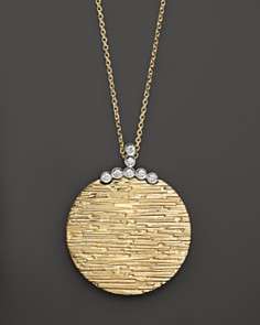 Roberto Coin Diamond Elephantino Circle Necklace in 18K Gold