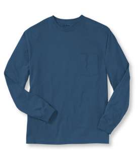 Carefree Unshrinkable Tee, Long Sleeve with Pocket: T Shirts  Free 
