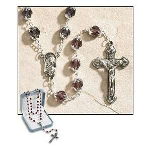  February (Dark Amethyst) Double Capped Birthstone Rosary 