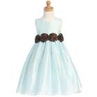Lito Girls Blue Brown Ribbon Flower Girl Easter Pageant Dress 8