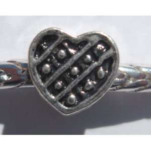  Antique Silver Plated Spacer Bead Fits Pandora Heart (1 