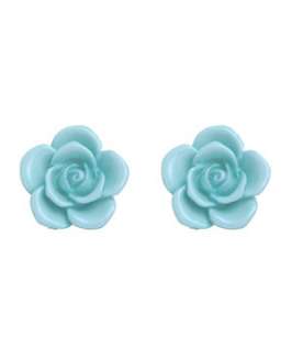 Mint Green (Green) Carved Rose Stud Earrings  248656937  New Look