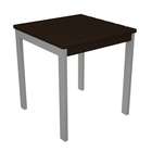 POLY~WOOD, Inc. Euro 18 Side Table in Silver Aluminum Frame, Mahogany