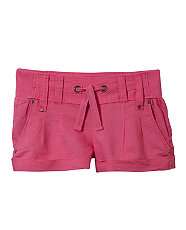 Bright Pink (Pink) Teens Pink Linen Jersey Waistband Shorts 