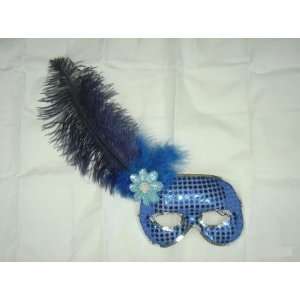  Pams Eyemask Regent Blue W/Ostrich Feather Toys & Games