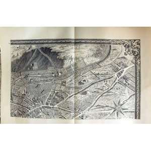  Large Antique Map Street Plan Paris France 1908 Marcel 