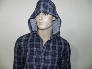 New Armani Exchange AX Mens Slim/Muscle Fit Hoodie Button Front Shirt 