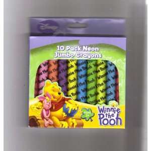   Disney 10 Pack Neon Jumbo Crayons   Winnie the Pooh 