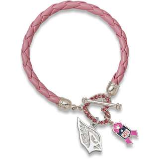   LogoArt Arizona Cardinals Breast Cancer Awareness Pink Rope Bracelet