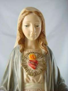   Italian Alabaster Our Lady of Grace Immaculate Sacred Heart Signed