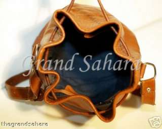 Handmade 100% Leather Handbag Bag sling drawstring g111  