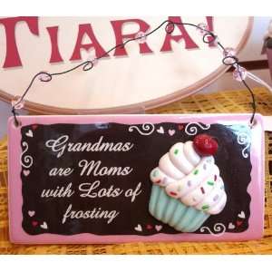Granmas Pink and Brown Cupcake Plaque Super Sweet Ganz  