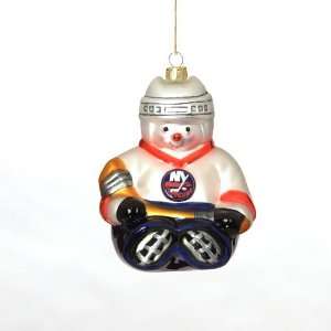  BSS   New York Islanders NHL Glass Snowman Ornament (5.5 