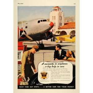  1937 Ad Ethyl Gasoline Airport Plane Car Gas Station 