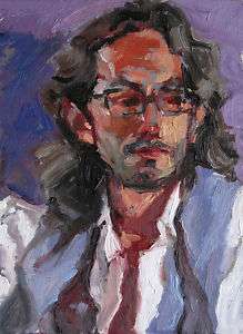 Jorge in Glasses   Melissa Grimes original oil painting  