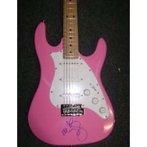 Miley Cyrus Signed Full Size Pink Electric Guitar Hannah Montana