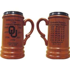  Oklahoma Sooners Laser Engraved Championship Wood Stein 
