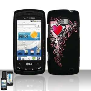 Black with Pink Vine Gothic Heart Rubber Texture Lg Vx740 