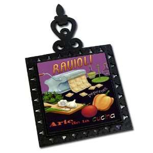  Ravioli Cast Iron Tile Trivet: Kitchen & Dining