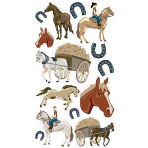   Sticko Puffy Dimensional Stickers horse Ranch 3 Pack 