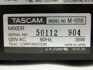 VINTAGE TASCAM M 1016 16 CH 16CH PRO AUDIO ANALOG STAGE MIXER MIXING 