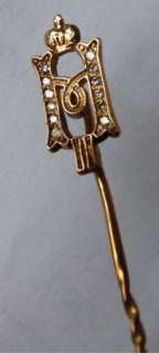 Rare Russian 14k Gold&Diamonds award diplomatic pin.Nicholas II 