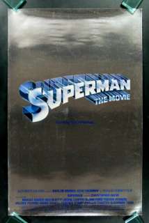 SUPERMAN * 1SH ADV XMAS SILVER MYLAR MOVIE POSTER 1978  