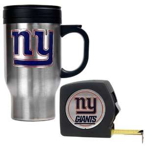  New York Giants NFL Travel Mug & Tape Measure Gift Set 