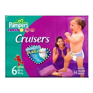  Pampers Cruisers Mega Pack Diapers Size 6 35+ lbs Baby