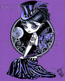 Purple Gothic Victorian Moon Fairy 13x19 PRINT Audrey  