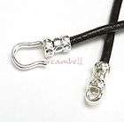 STERLING SILVER 2MM Leather END Cap HOOK EYE CLASP