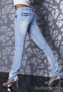SeXy Luxxury Jeans Röhre Hellblau Washed  NEU   