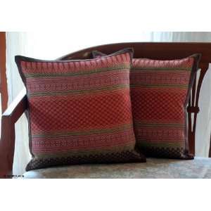  Cotton cushion covers, Rosy Apple (pair)