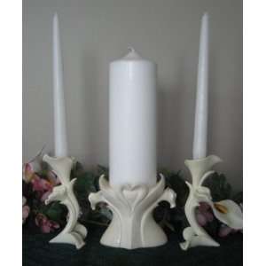  Graceful Lily Ivory Calla Lily Unity Candle Holder 