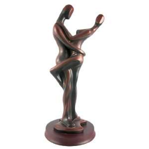   Sweet Embrace Abstract Couple Bronzed Statue Lovers: Home & Kitchen