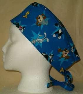SURGICAL SCRUB HAT CAP MADE W LOONEY TUNES FABRIC NEW  