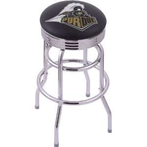 Purdue University Steel Stool with 2.5 Ribbed Ring Logo Seat and 