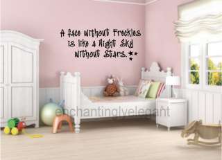 Face Without Freckles Vinyl Wall Decal Stickers Letters Room Decor 