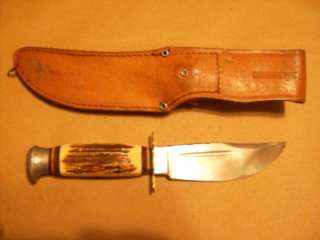 Overland Germany Solingen 751 Stag Bowie Knife and Sheath   NO RESERVE 