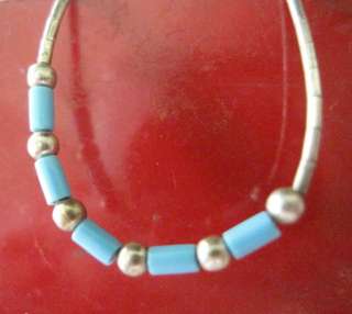 Vintage, liquid sterling silver & turquoise, necklace!  