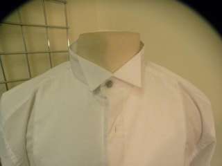 LAZO White Mens Pleated Tuxedo Shirt 15.5/39 NICE  