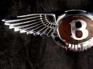 Vintage Metal Bentley Car Emblem B with Wings  