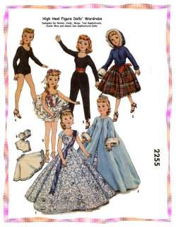 2255 Doll Clothes Pattern Miss Revlon 10 or 12 GOWNS  