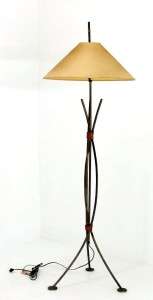 Wrought Iron and Copper Vintage c.1970s floor lamp  