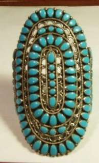 Huge Sterling Kingman Turquoise Cuff Bracelet Larry Moses Begay Navajo 