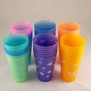 12pieces/pack 7oz Plastic Drinking Cups – 3 different designs to 