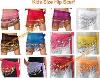 LOT 10 KIDS SIZE BELLY DANCE HIP SCARF SKIRT COIN WRAP  