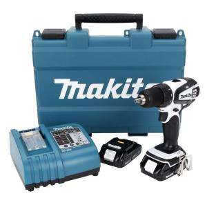 Makita Lithium ion Compact 1/2 in. 18 Volt Cordless Drill Kit LXFD01CW 